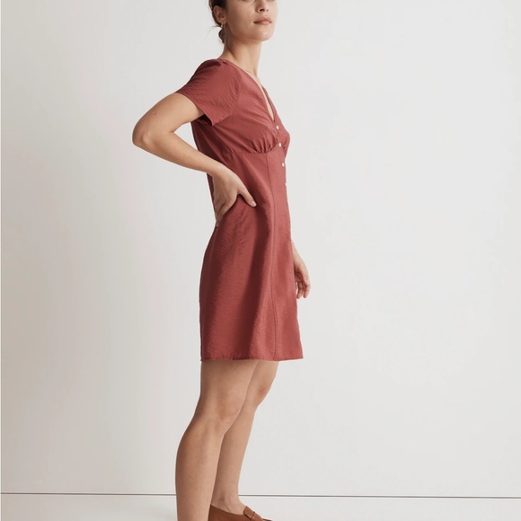 Madewell Shirred Button-Front Mini Dress - Picture 2 of 4